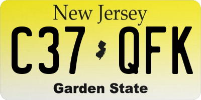 NJ license plate C37QFK