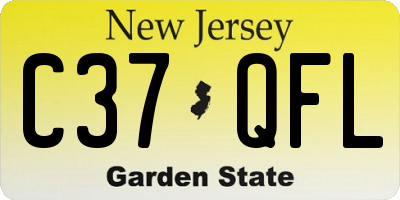 NJ license plate C37QFL