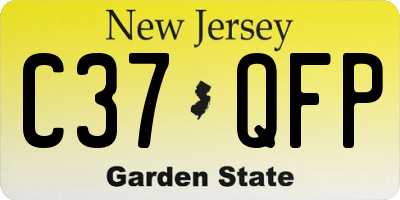 NJ license plate C37QFP