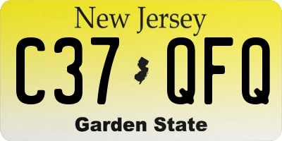 NJ license plate C37QFQ
