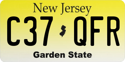 NJ license plate C37QFR