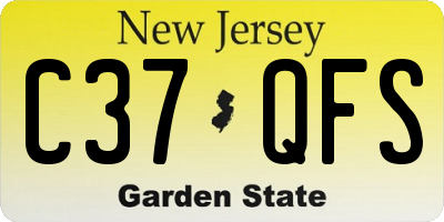 NJ license plate C37QFS