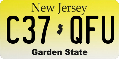 NJ license plate C37QFU