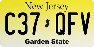 NJ license plate C37QFV