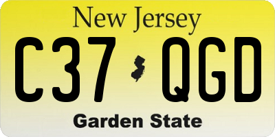 NJ license plate C37QGD