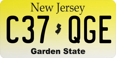 NJ license plate C37QGE