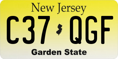 NJ license plate C37QGF