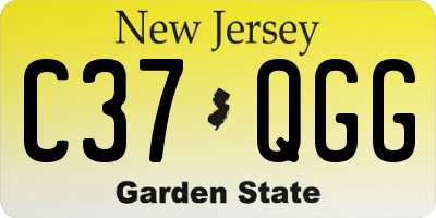 NJ license plate C37QGG