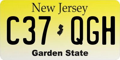 NJ license plate C37QGH