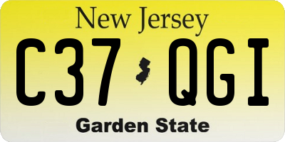 NJ license plate C37QGI