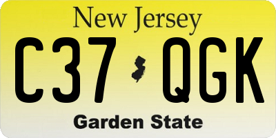 NJ license plate C37QGK