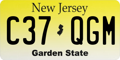 NJ license plate C37QGM