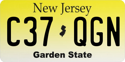 NJ license plate C37QGN