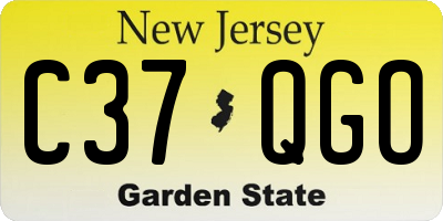 NJ license plate C37QGO