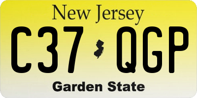 NJ license plate C37QGP