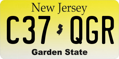 NJ license plate C37QGR