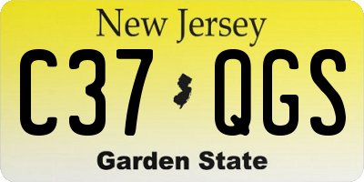 NJ license plate C37QGS