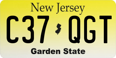 NJ license plate C37QGT