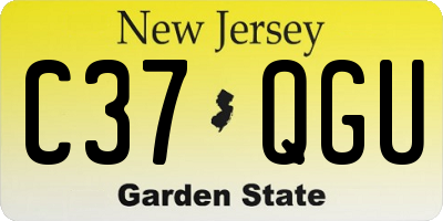NJ license plate C37QGU