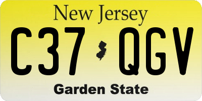 NJ license plate C37QGV