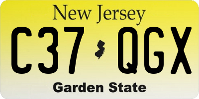 NJ license plate C37QGX