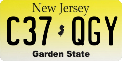 NJ license plate C37QGY
