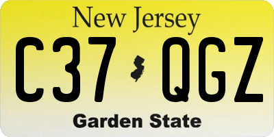 NJ license plate C37QGZ