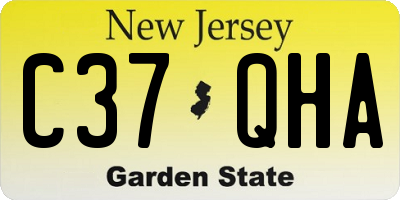 NJ license plate C37QHA