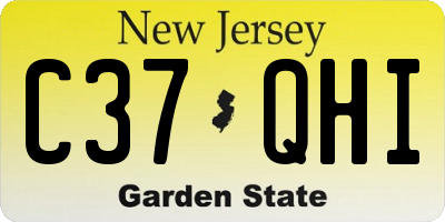 NJ license plate C37QHI