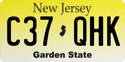 NJ license plate C37QHK