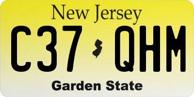 NJ license plate C37QHM