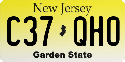 NJ license plate C37QHO
