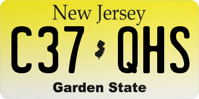 NJ license plate C37QHS