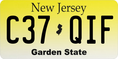 NJ license plate C37QIF