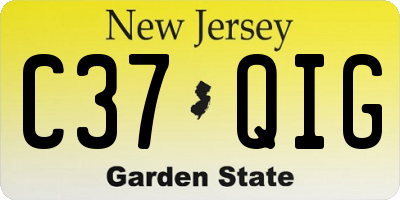 NJ license plate C37QIG