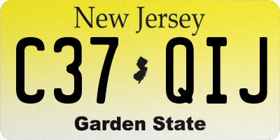 NJ license plate C37QIJ