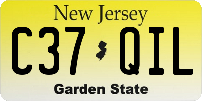 NJ license plate C37QIL