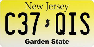 NJ license plate C37QIS