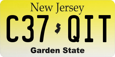 NJ license plate C37QIT