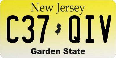 NJ license plate C37QIV