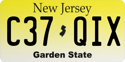 NJ license plate C37QIX