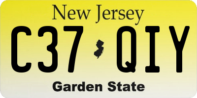 NJ license plate C37QIY