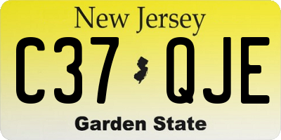 NJ license plate C37QJE