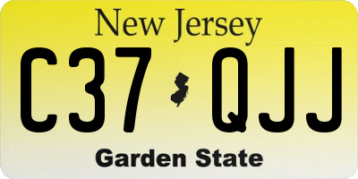 NJ license plate C37QJJ