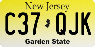 NJ license plate C37QJK