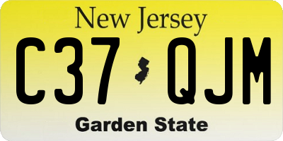 NJ license plate C37QJM
