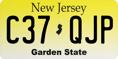 NJ license plate C37QJP