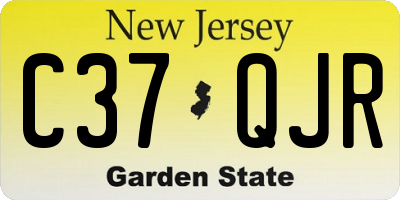 NJ license plate C37QJR