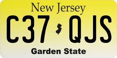 NJ license plate C37QJS