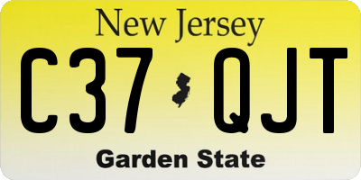 NJ license plate C37QJT